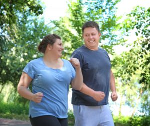Couple exercising together